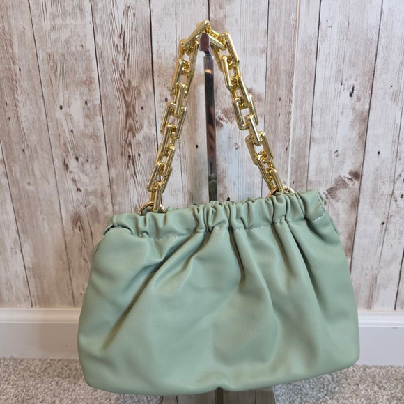 Unbranded Handbags - Unbranded Green Small Handbag with chain handle